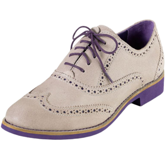 Cole Haan Shoes - Cole Haan Wingtip Alisa Oxford Shoe Loafers Womens Silver Gray Suede Size 7.5B